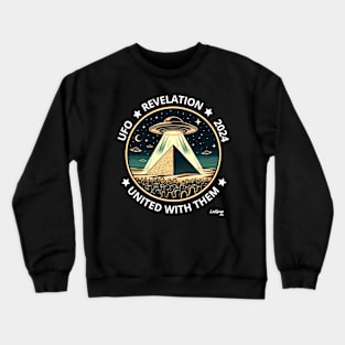 UFO/UAP Revelation: Space Invader at the Pyramids Crewneck Sweatshirt